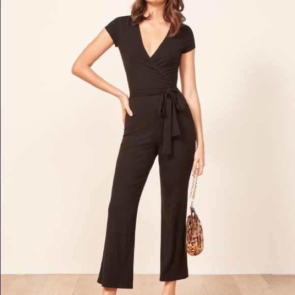 Reformation Pants - Reformation Jeans Rossi Ribbed Knit Wrap jumpsuit
